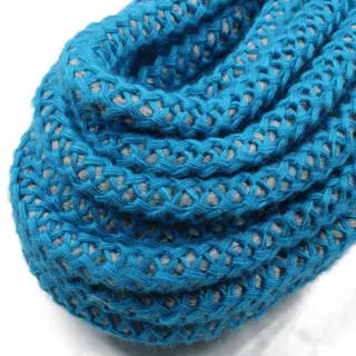 Turquoise Blue Mesh Covered Cord with Grey Core sample, design MT-F3EB91F5, view 6