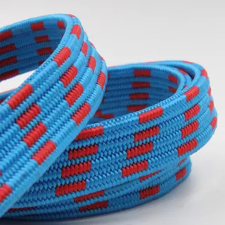 Bright Blue and Red Flat Bungee Cord with Hooks sample, design MT-E1117562, view 2