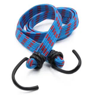 Bright Blue and Red Flat Bungee Cord with Hooks sample, design MT-E1117562, view 5