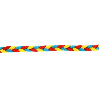 Turquoise Blue, Red and Yellow Choti Braid sample, design MT-54F81C70, view 3