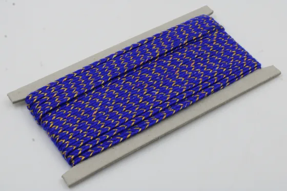 Royal Blue and Gold-Tone Metallic Choti Braid