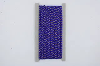Royal Blue and Gold-Tone Metallic Choti Braid sample, design MT-5791E16B, view 2