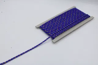 Royal Blue and Gold-Tone Metallic Choti Braid sample, design MT-5791E16B, view 3