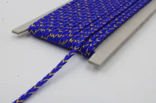 Royal Blue and Gold-Tone Metallic Choti Braid sample, design MT-5791E16B, view 4