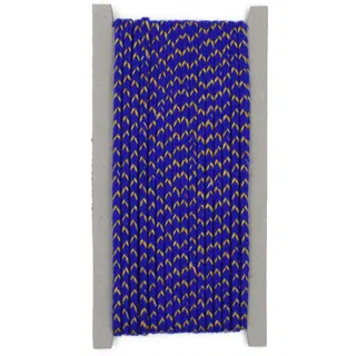 Royal Blue and Gold-Tone Metallic Choti Braid sample, design MT-5791E16B, view 7