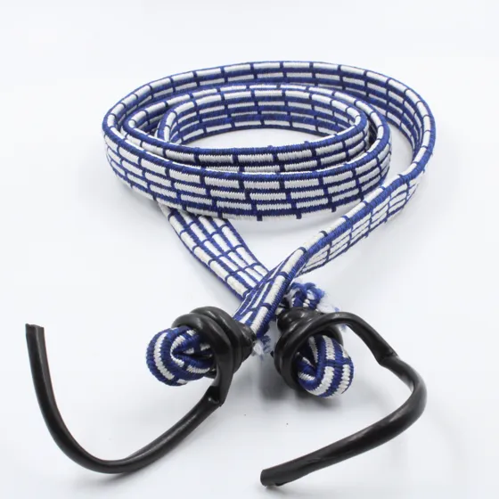 White and Blue Brick Pattern Flat Bungee Cord