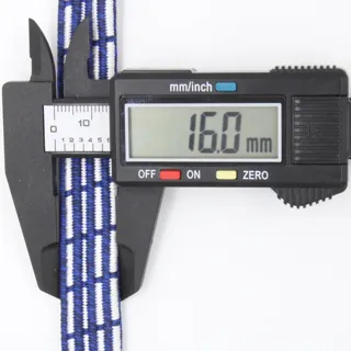 White and Blue Brick Pattern Flat Bungee Cord sample, design MT-82199C5E, view 3