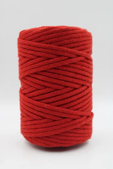 Red Braided Cord on a Cross-Wound Roll