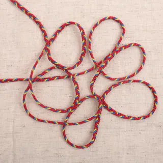 Bright Red, Blue and Yellow Choti Braid sample, design MT-C7EF9A6B, view 4