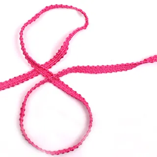 Fuchsia Pink Braided Trim, Narrow Picot Edge sample, design MT-85DBDF5E, view 2