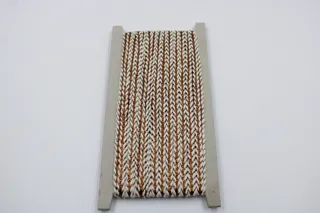 Cream and Copper Brown Khajuri Braided Trim sample, design MT-C6AC2E7C, view 2