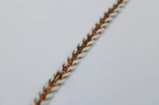 Cream and Copper Brown Khajuri Braided Trim sample, design MT-C6AC2E7C, view 6