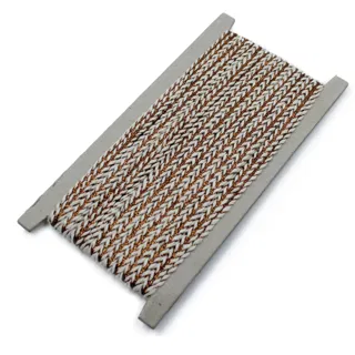 Cream and Copper Brown Khajuri Braided Trim sample, design MT-C6AC2E7C, view 8