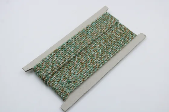Brown, Sea Green and White 2-Ply Twisted Macrame Cord
