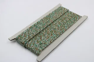 Brown, Sea Green and White 2-Ply Twisted Macrame Cord sample, design MT-2CFCA90D, view 2