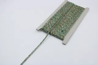 Brown, Sea Green and White 2-Ply Twisted Macrame Cord sample, design MT-2CFCA90D, view 3