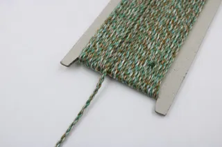 Brown, Sea Green and White 2-Ply Twisted Macrame Cord sample, design MT-2CFCA90D, view 4