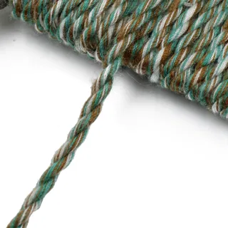 Brown, Sea Green and White 2-Ply Twisted Macrame Cord sample, design MT-2CFCA90D, view 7