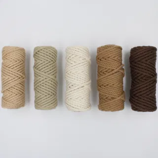Brown Shades and Off-White 3-Ply Twisted Macrame Cord, Set of 5 Spools sample, design MT-2196026B, view 2