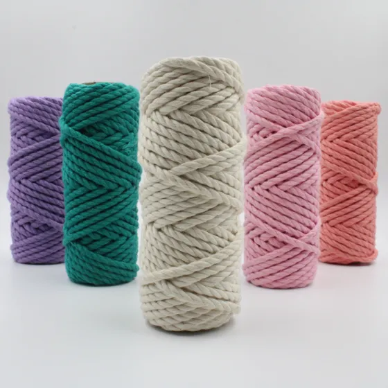 Lilac, Pink, Peach and Teal 3-Ply Macrame Cord Set, 5 Spools