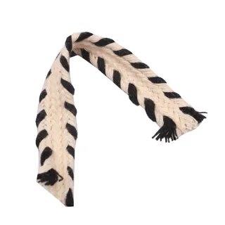 Cream and Black Wide Chevron Braided Trim sample, design MT-51DF01F5, view 2