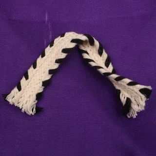 Cream and Black Wide Chevron Braided Trim sample, design MT-51DF01F5, view 4