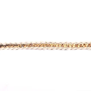 Cream and Copper-Brown Flat Braided Trim sample, design MT-5CC5CCEF, view 3