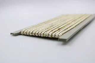 Cream Khajuri Braided Trim with Gold Line sample, design MT-B2D67001, view 2