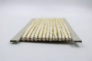 Cream Khajuri Braided Trim with Gold Line sample, design MT-B2D67001, view 3