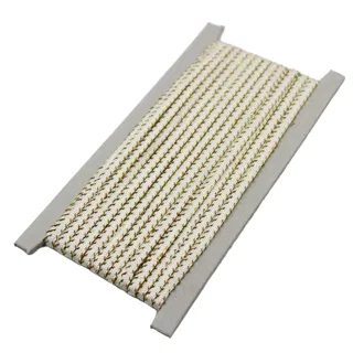 Cream Khajuri Braided Trim with Gold Line sample, design MT-B2D67001, view 6