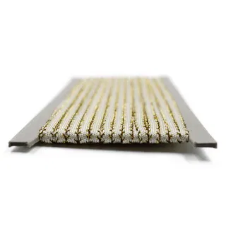 Cream Khajuri Braided Trim with Gold Line sample, design MT-B2D67001, view 7