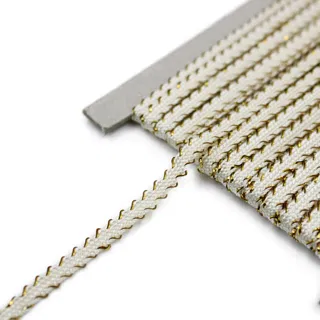 Cream Khajuri Braided Trim with Gold Line sample, design MT-B2D67001, view 8