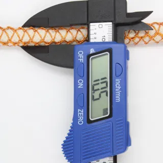 Cream Covered Cord with Orange Gold Mesh sample, design MT-B7315EB9, view 5