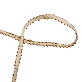 Cream and Gold Tone Picot Edge Braided Trim sample, design MT-9607DA3B, view 2