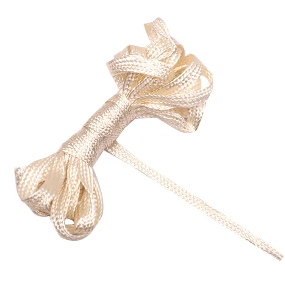 Cream Interlaced Flat Braided Trim
