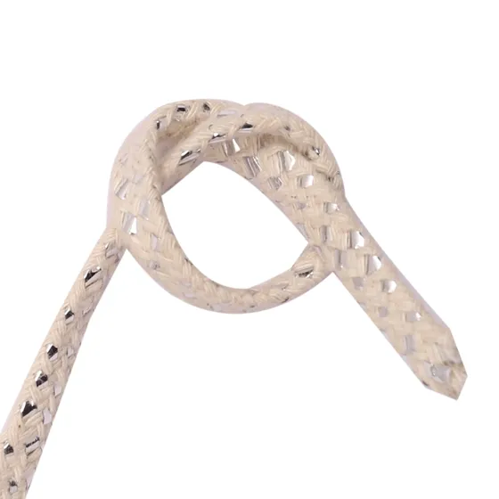 Cream and Silver Open Braided Trim