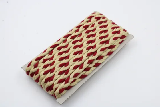 Cream and Deep Red Choti Braid