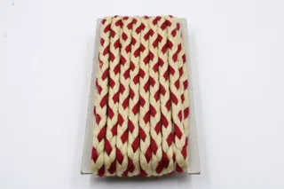Cream and Deep Red Choti Braid sample, design MT-618451E9, view 2