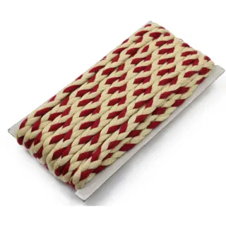 Cream and Deep Red Choti Braid sample, design MT-618451E9, view 6