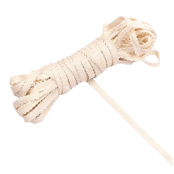 Cream Picot Edge Flat Braided Trim
