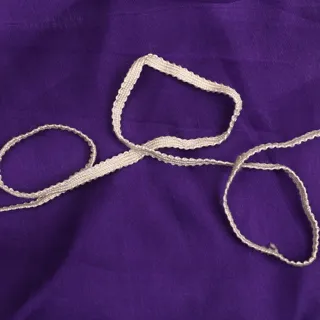 Cream Picot Edge Flat Braided Trim sample, design MT-7DA734C2, view 4
