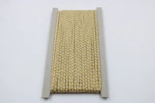 Cream and Gold Metallic Fleck Choti Braid sample, design MT-2221FB59, view 2