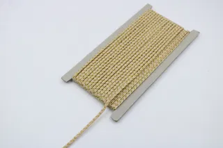 Cream and Gold Metallic Fleck Choti Braid sample, design MT-2221FB59, view 4