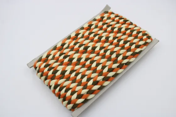 Cream, Orange and Olive Green Choti Braid