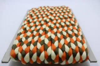 Cream, Orange and Olive Green Choti Braid sample, design MT-4158F6DF, view 2