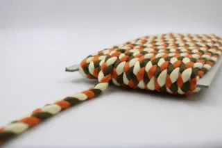 Cream, Orange and Olive Green Choti Braid sample, design MT-4158F6DF, view 4