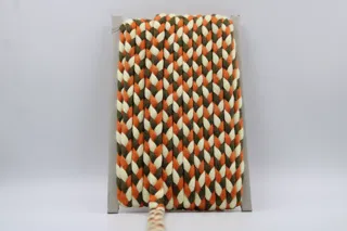 Cream, Orange and Olive Green Choti Braid sample, design MT-4158F6DF, view 7