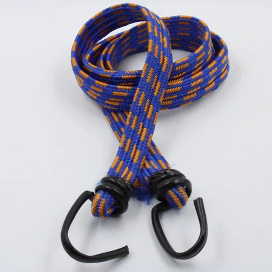 Royal Blue and Orange Flat Bungee Cord with Hooks