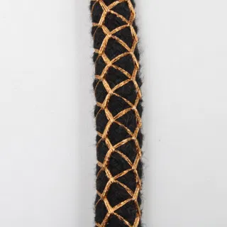 Dark Brown Covered Cord with Copper Gold Diamond Mesh sample, design MT-5B326ECA, view 5