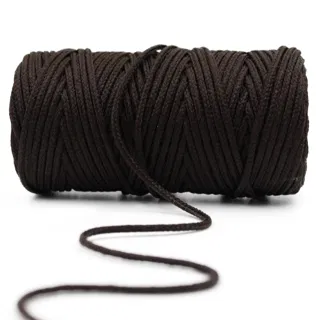 Dark Brown Round Braided Cord sample, design MT-BD0D6A64, view 6